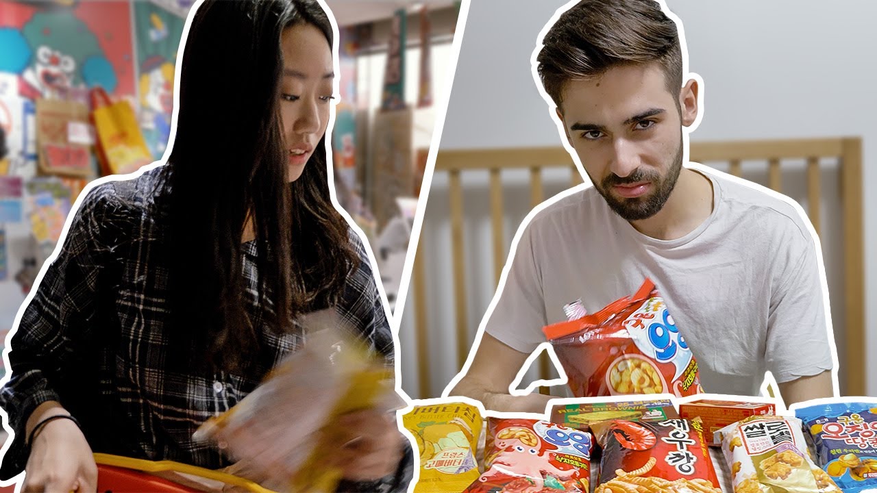Probando SNACKS COREANOS 🍫🐙 (Mi Novia Coreana elige😈)