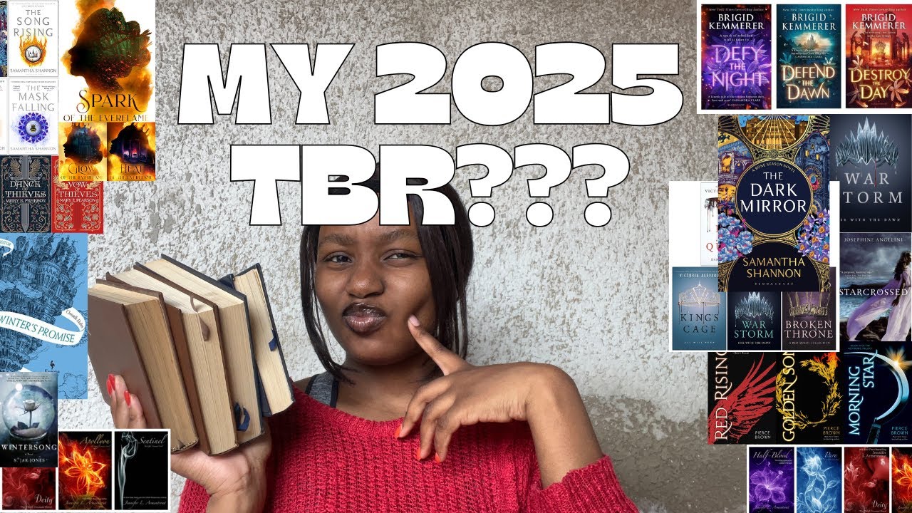 My 2025 TBR list, red queen series, twilight?, throne of glass + currently reading list