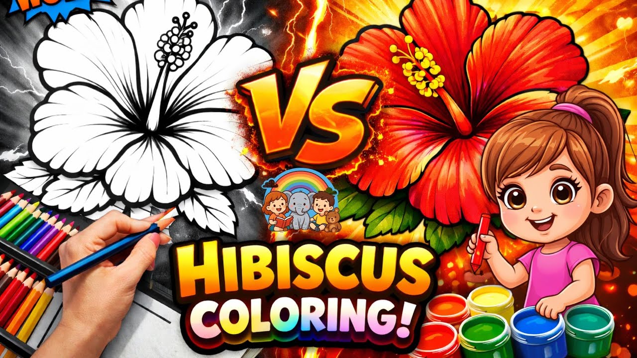 Hibiscus Coloring 🌺| Can You Color This Hibiscus? 🌺 Easy Coloring for Kids