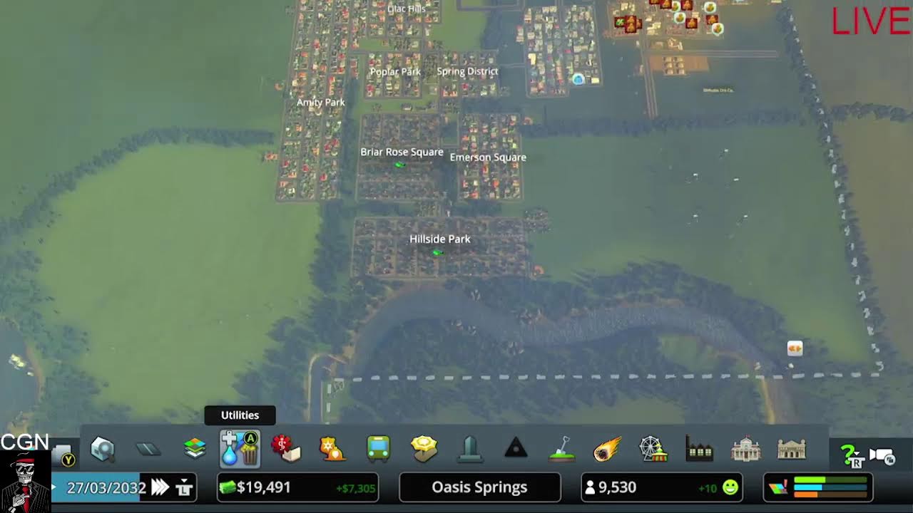 #Citieskylines #MayorLyons Working on Oasis Springs enjoy the vibes on #CGN #DaCave75