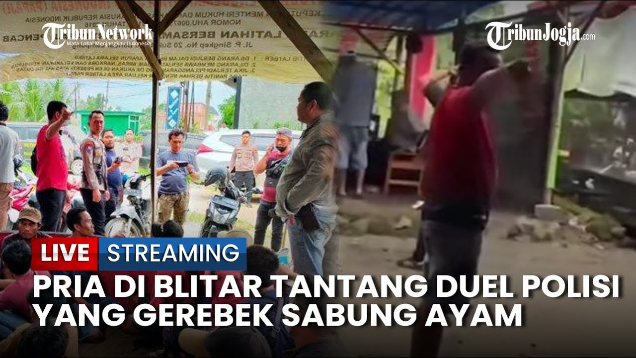 🔴Viral Aksi Pria di Blitar Tantang Duel Polisi yang Gerebek Sabung Ayam