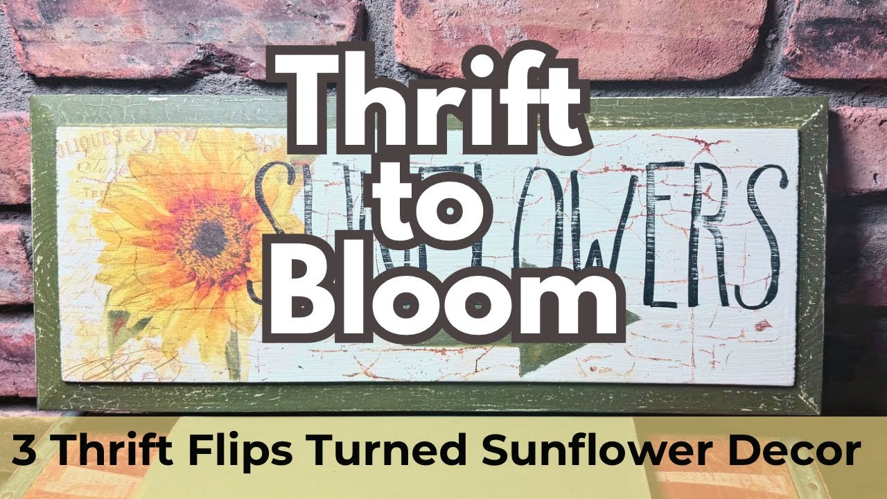 Turn Thrift Store Finds into Autumn Sunflower Decor