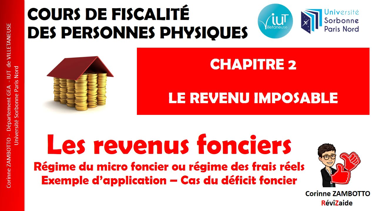COURS DE FISCALITÉ DES PERSONNES PHYSIQUES - les revenus fonciers