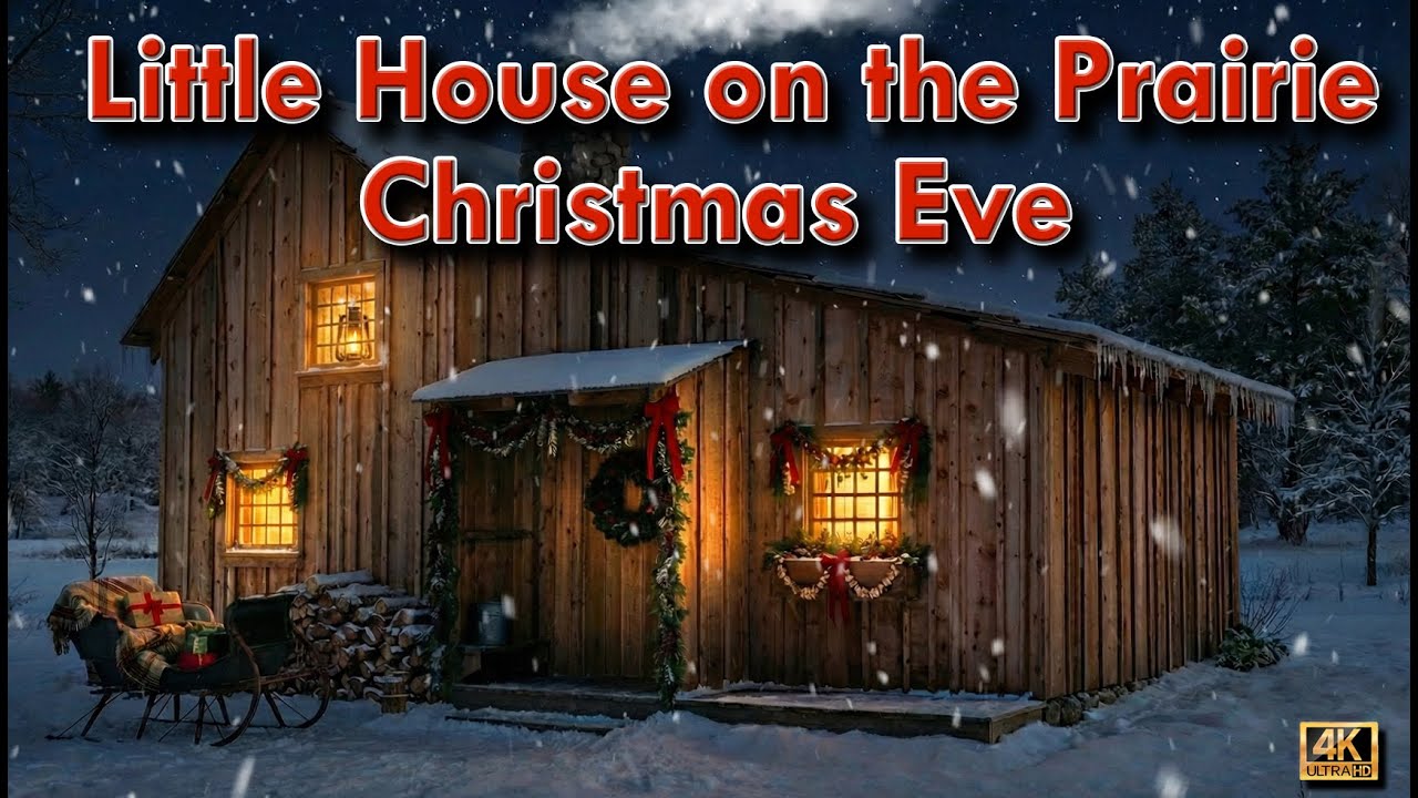 Little House on the Prairie Winter Ambience | Cozy Cabin, Chimney Smoke & Lantern Glow