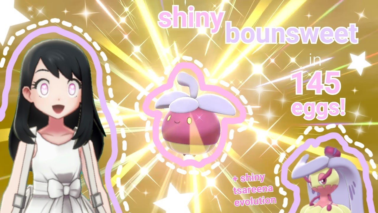 ♡ SHINY BOUNSWEET - in 145 eggs + evolution! (pokemon sword) ♡