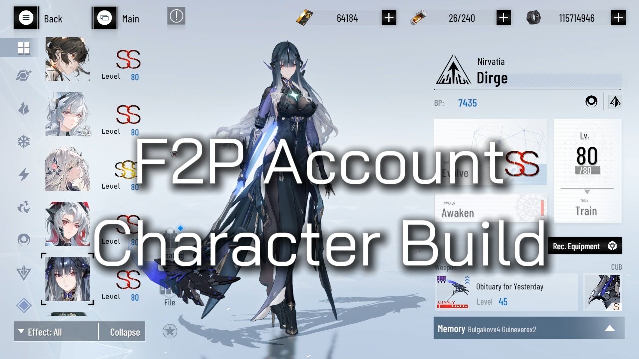 PGR (100 PULLS) Fate Banner Nirvatia Free SS + Pulls Banner + Build & Showcase F2P