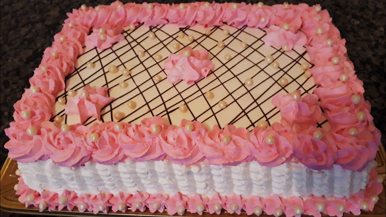 Confeitando Bolo de Aniversário (de 3kg) Com Bico 1M e Bico Folha | Para Iniciantes