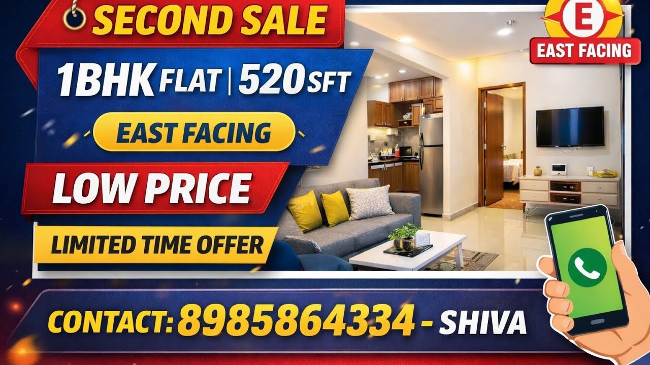 1BHK FLAT 520 SFT PRIME LOCATION IN HYDERABAD| LOW BUDGET MIDDLE CLASS HOUSE|