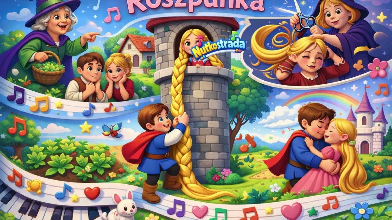 Roszpunka 🌟 Bajka dla dzieci | Klasyczna baśń po polsku | Nutkostrada – dobranocka 3D