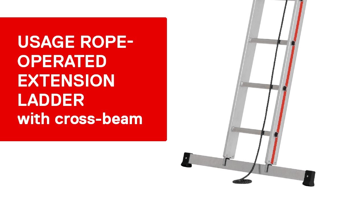 EN | Usage of a rope-operated extension ladder