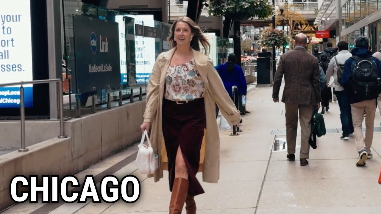 Chicago Downtown 🍁 Beautiful Fall Walking Tour 4K Cinematic On Thursday | October 15, 2025 |