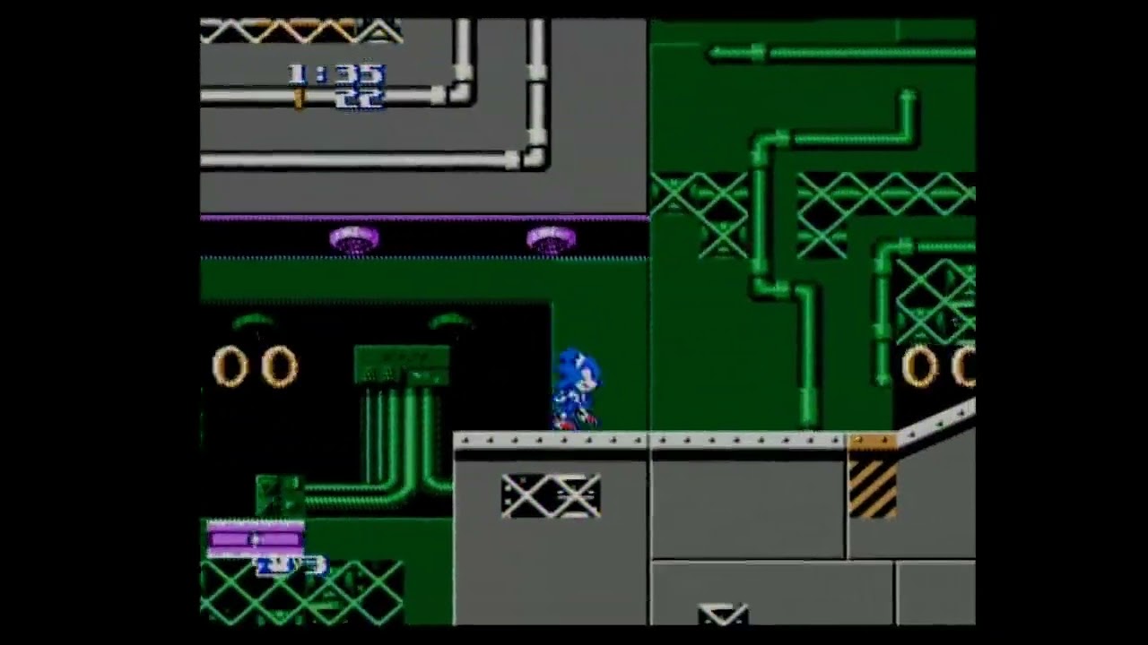 [NES] Sonic vol.2 v1.6 - Scrap Brain Zone Act2 (beta) - lower route (record from hardware).