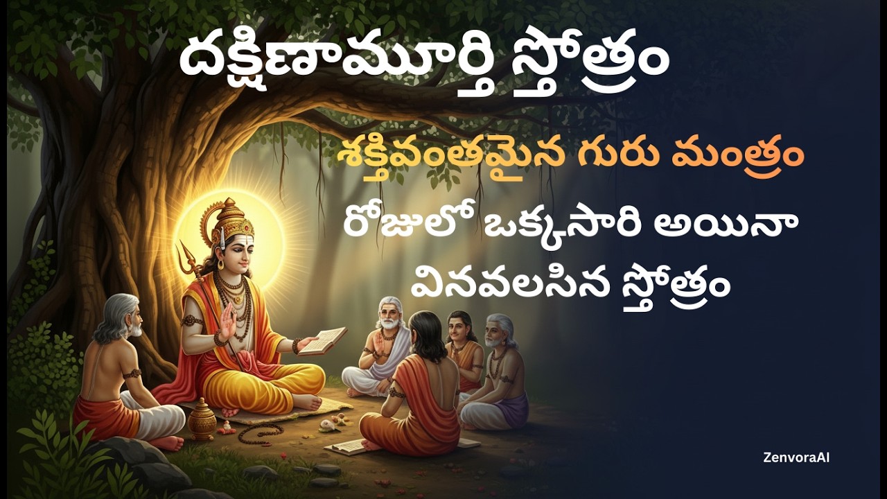 రోజుకు ఒక్కసారి వినండి 🔥 దక్షిణామూర్తి స్తోత్రం | జ్ఞానం, శాంతి కోసం