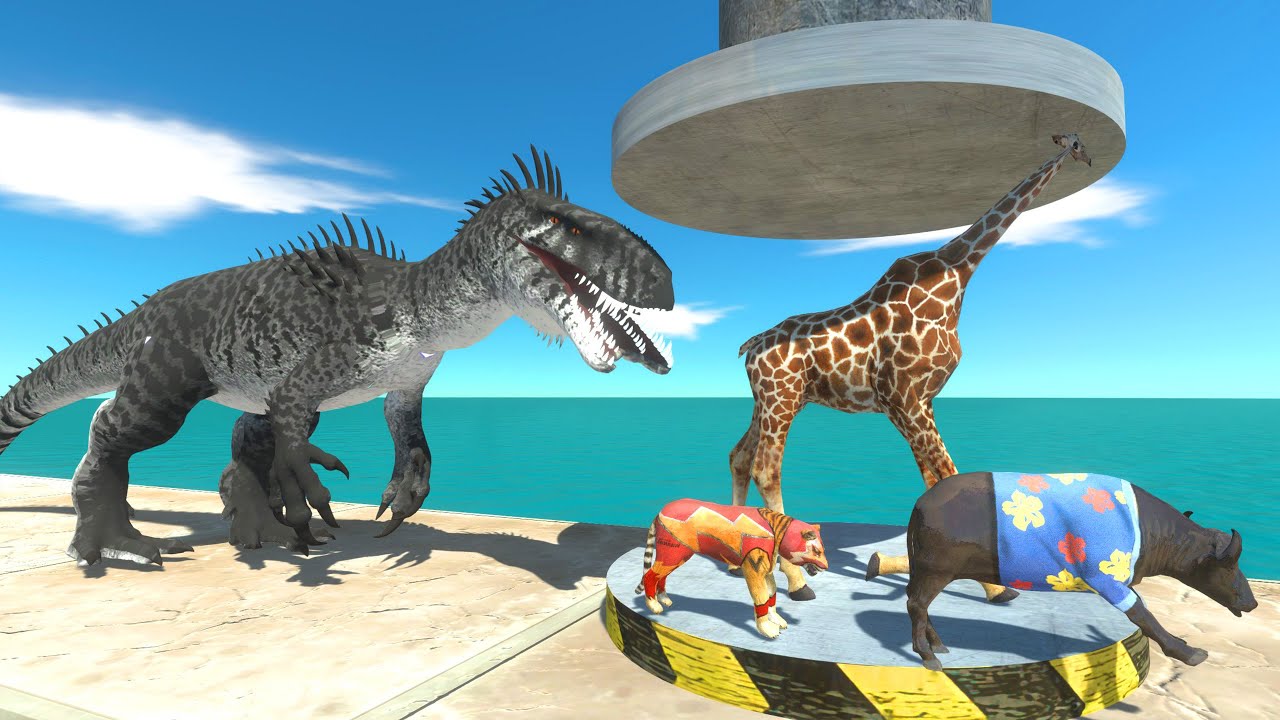 Escape The 4-Eyed Indominus Rex And Dodge The Hydraulic Press – Can Anyone Survive?