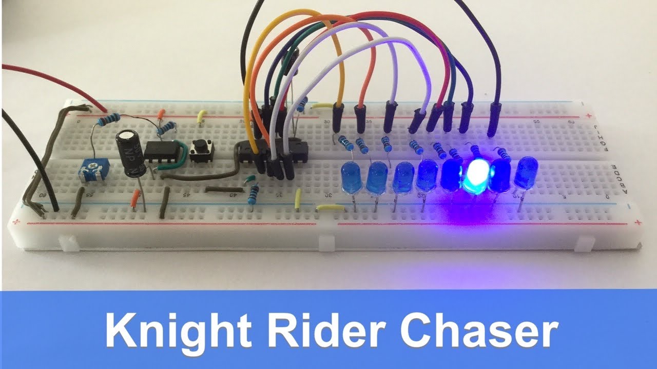 LED Knight Rider Chaser Using Shift Register (74ls164)