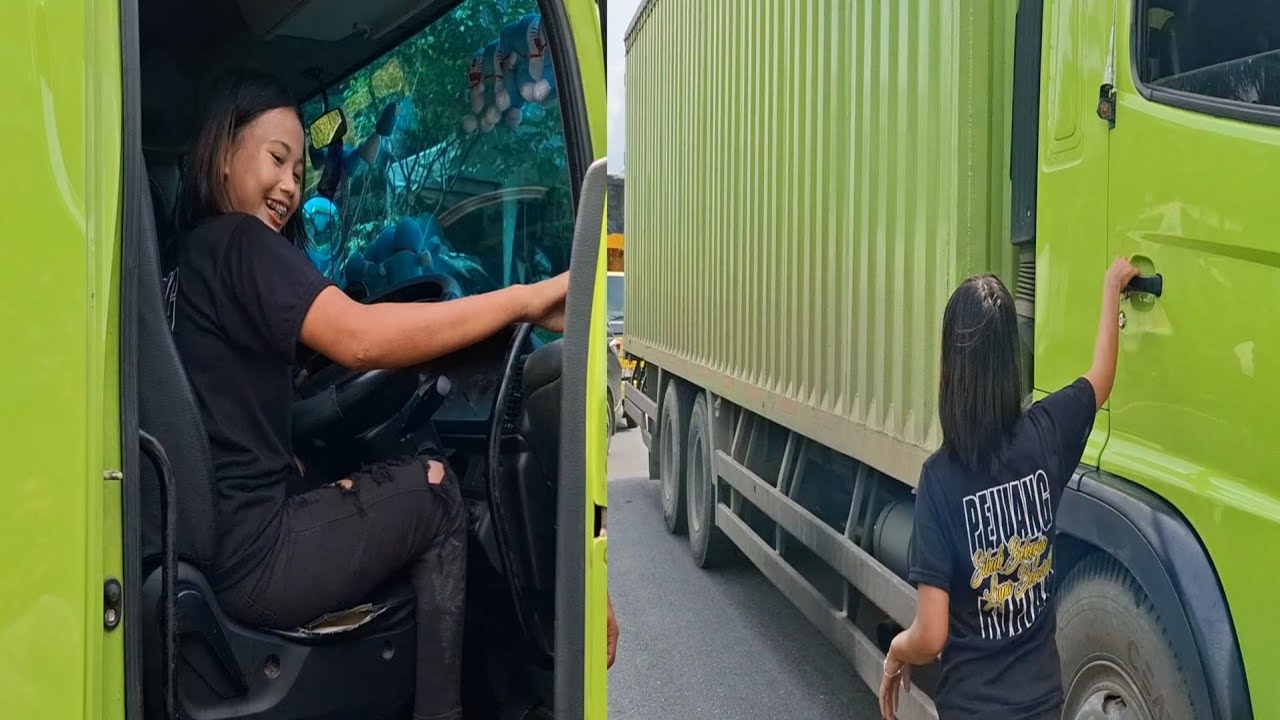 Driver Truck Wanita Muda Cantik || Truck Fuso oren Dua Kali Gagal Menjak