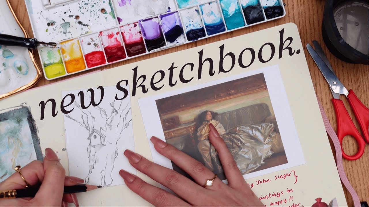journal with me 💌 start a NEW SKETCHBOOK 🎨 relaxing art vlog🌷