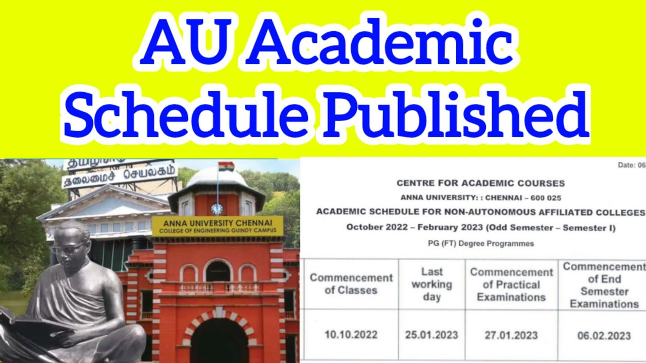 Anna university pg Academic Schedule Published 👍