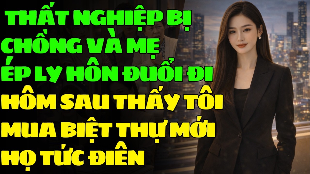 VỪA THẤT NGHIỆP 1NGÀY BỊ CHỒNG VÀ CẢ NHÀ ÉP LY HÔN - HÔM SAU THẤY TÔI MUA BIỆT THỰ HỌ TỨC Đ.IÊN