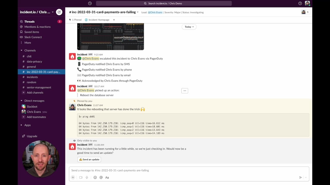 Как работает incident.io | Демонстрация incident.io