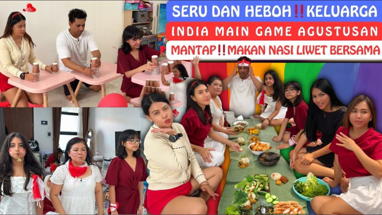 Seru dan Heboh‼️Keluarga India Main Game Agustusan‼️Mantap‼️Makan Nasi Liwet Bersama