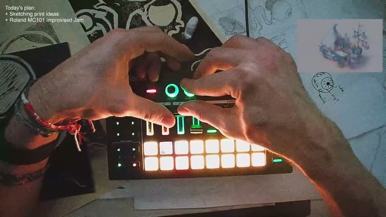 Trying 80s vibes and then something happened / Roland MC101 Improvised Jam (Sunday Stream clip)