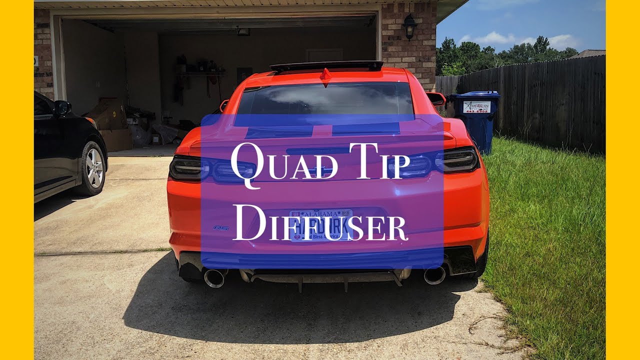 Ikon Motorsports Rear Diffuser for Quad Tip Exhaust - Install for Camaro