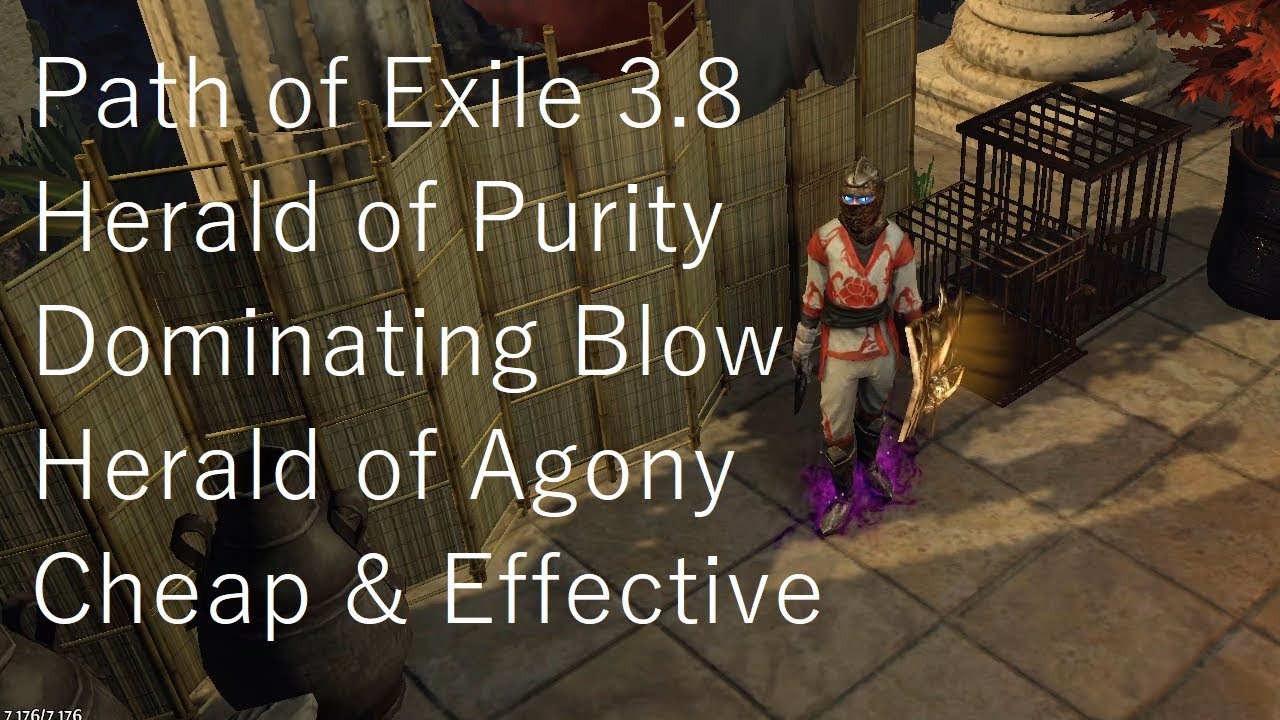 [PoE 3.8] Herald of Purity & Herald of Agony Dominating Blow necromancer | build guide