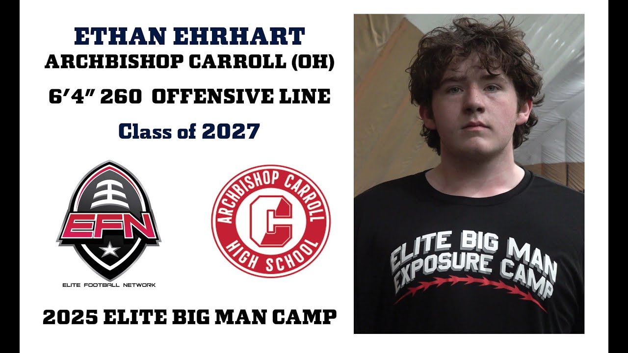 Ethan Ehrhart - Archbishop Carroll (Ohio) - 2025 Elite Big Man Camp Highlights