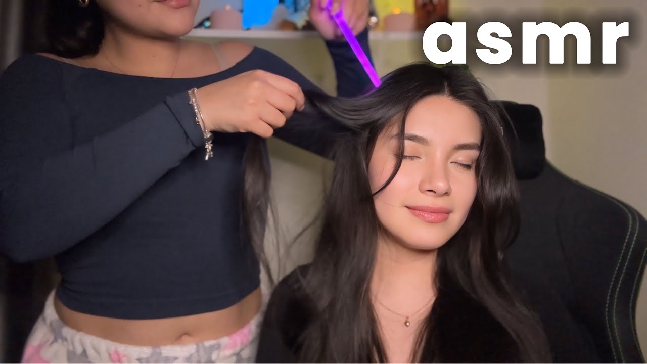 LE HAGO ASMR A UNA SEGUIDORA! 🥹🩷 (CEPILLO SU CABELLO, TEST de SENSIBILIDAD, MASAJES Y MÁS)