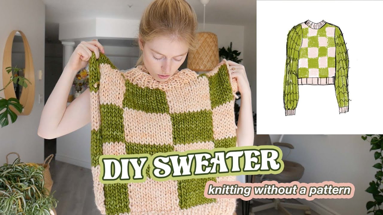 knitting my dream pinterest inspired sweater with NO PATTERN as a beginner ✨ it took only 3 days!