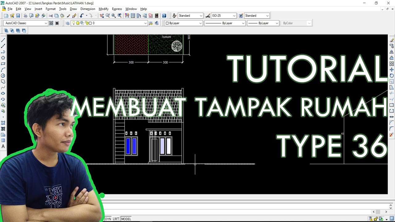 04.AutoCAD Basic Tutorial - Membuat Tampak Bangunan