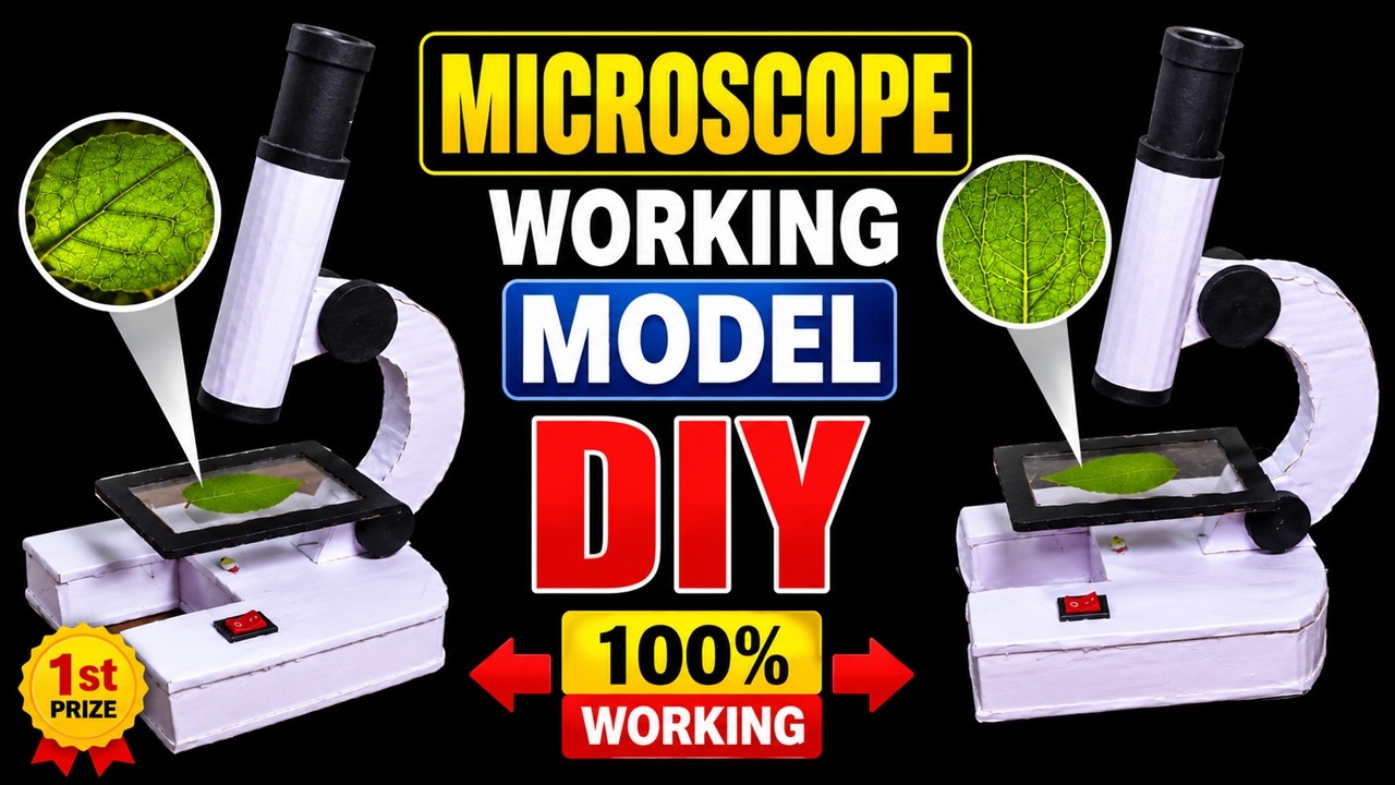 microscope working model for science exhibition - national level science project | howtofunda
