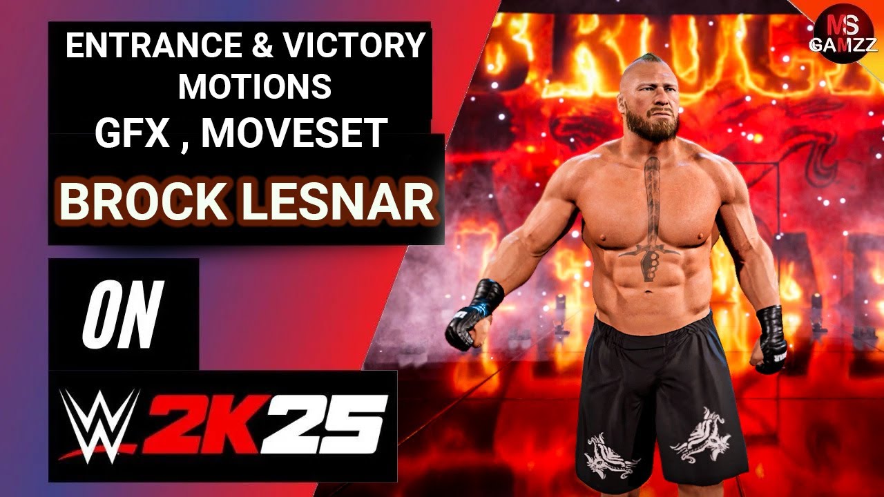 Как сделать GFX Брока Леснара, вступление и победу в WWE 2K25