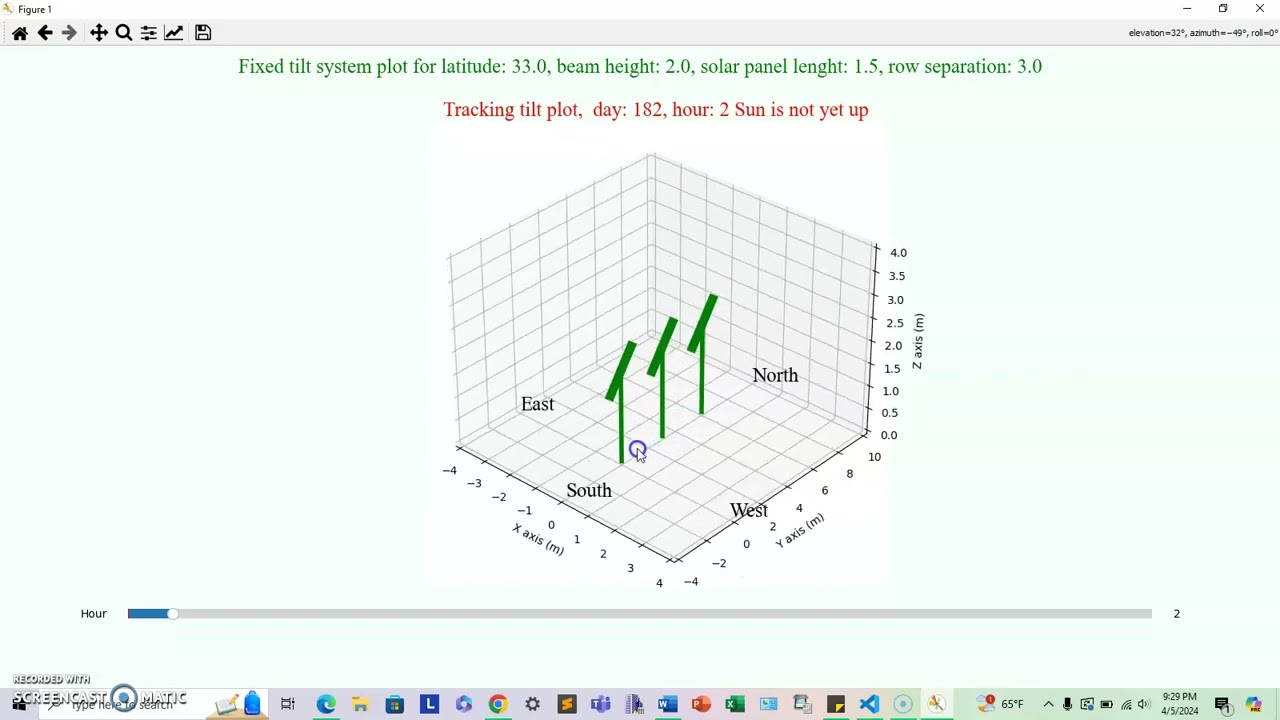Python 3D visualizer: Fixed Tilt model demo