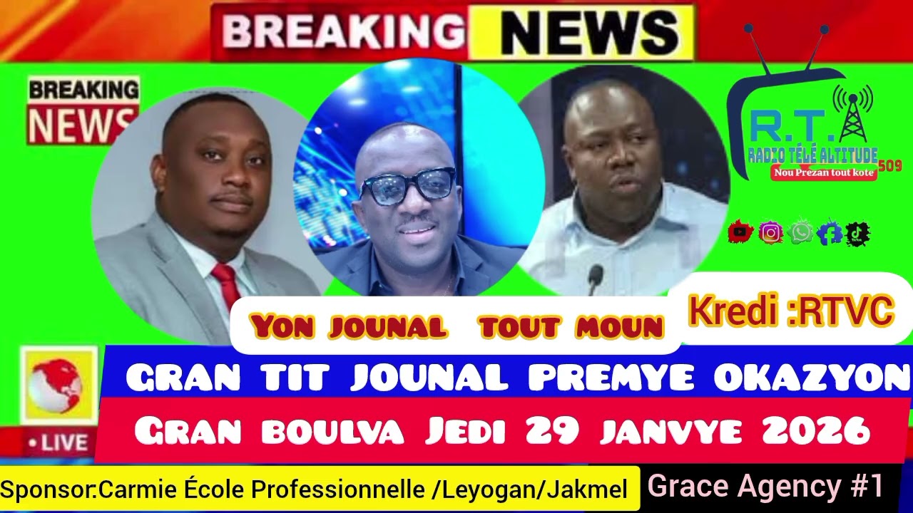 ​FLASH: Tout Gwo Tit Yo Pou Jounen an – [29  Janvye 2026] | yon gwo nouvèl k ap fè aktyalite]