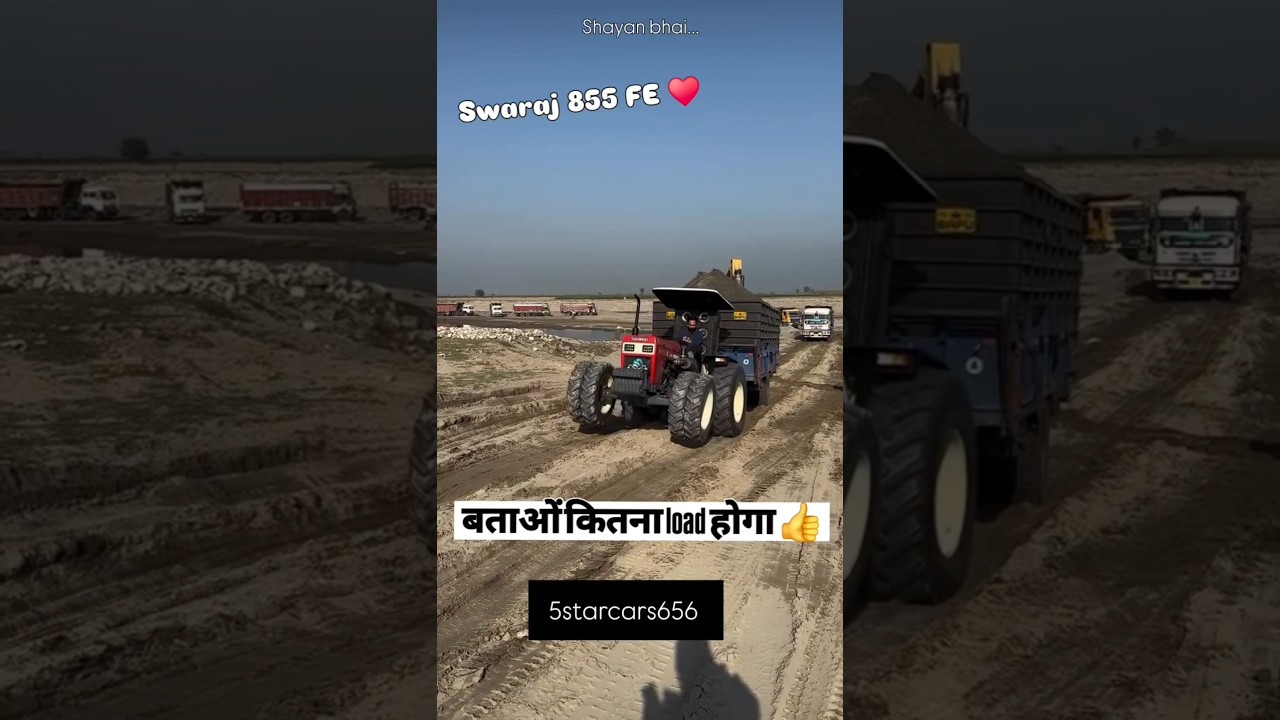 Swaraj 855 FE &hearts;️ 4x4 tractor full overload trolley 🚜 #shorts #trending #swaraj855 #shayanbhai