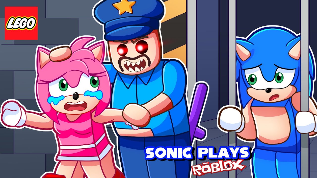 🦔 ESCAPE LEGO BARRY! [CREEPY OBBY] | Sonic Plays Roblox Lego Barry's Run with Amy!
