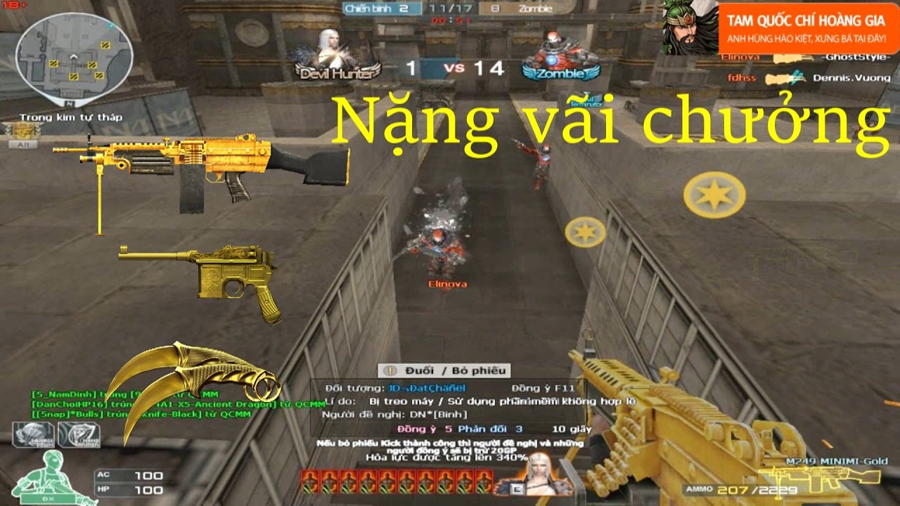 [ Bình Luận CF ] M249 MINIMI-Gold - Tiền Zombie v4