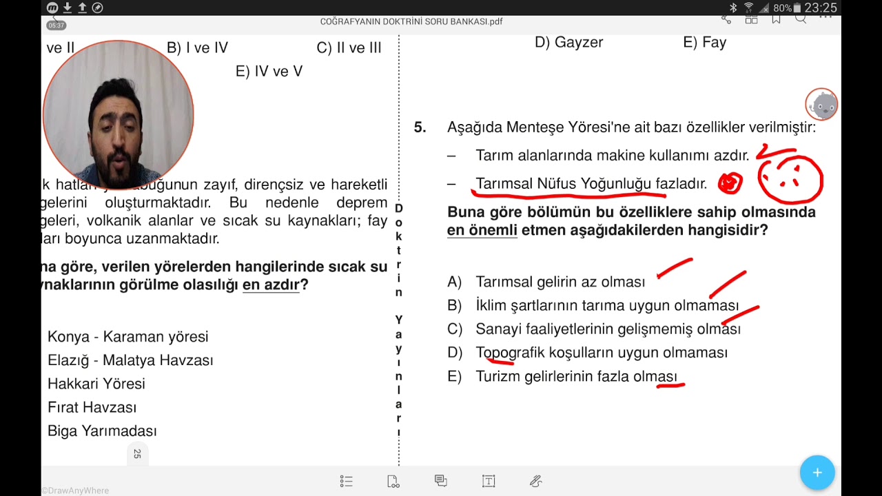 Türkiye'nin Yerşekilleri Test 1 Çözümü 🎯 (Coğrafyanın Doktrini Soru Bankası)