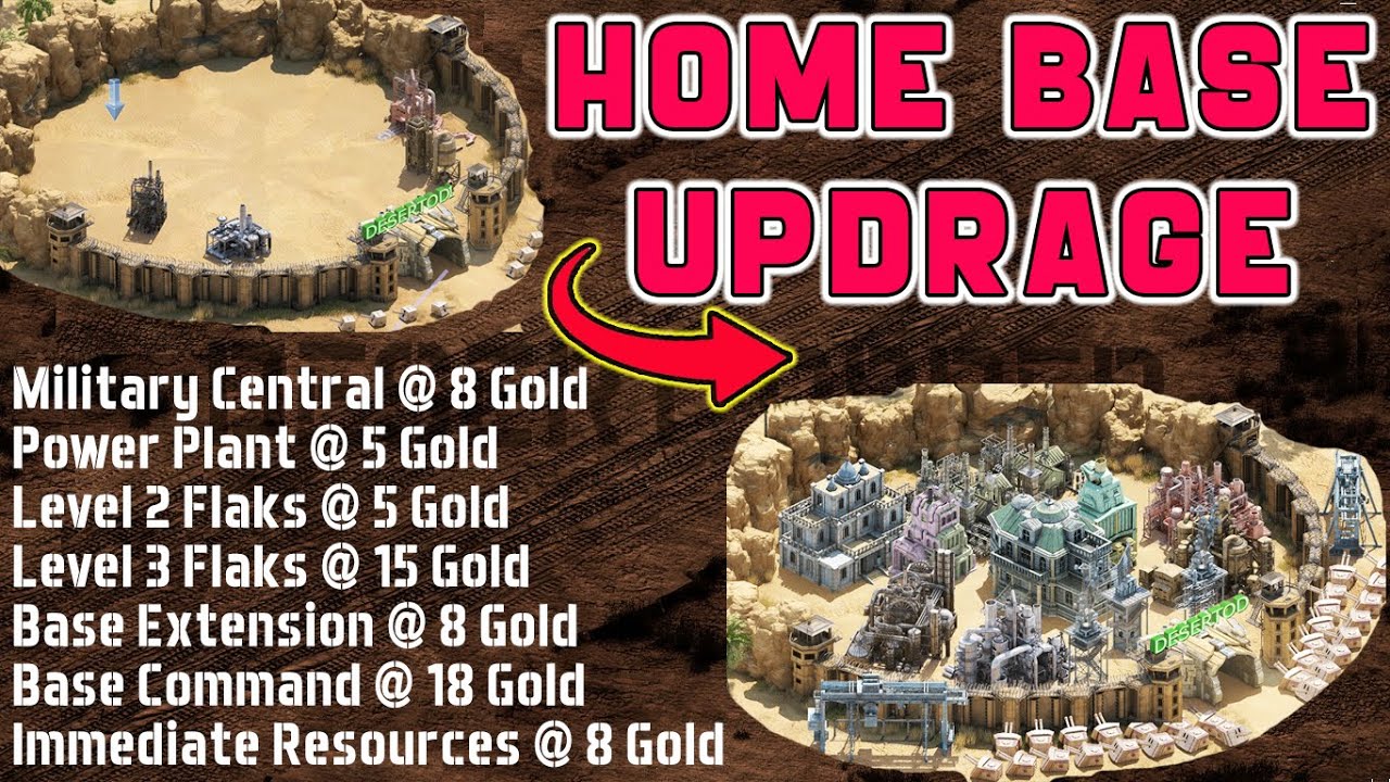 Upgrade Home Base l How to upgrade Home Base in Desert Order l Gold Used to Upgrade Home Base