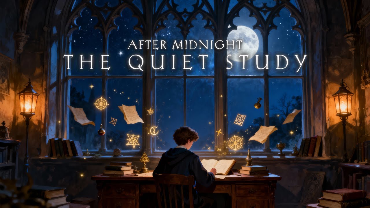 Fantasy Study Music for Focus | Deep Study Under Moonlit Windows 🌙