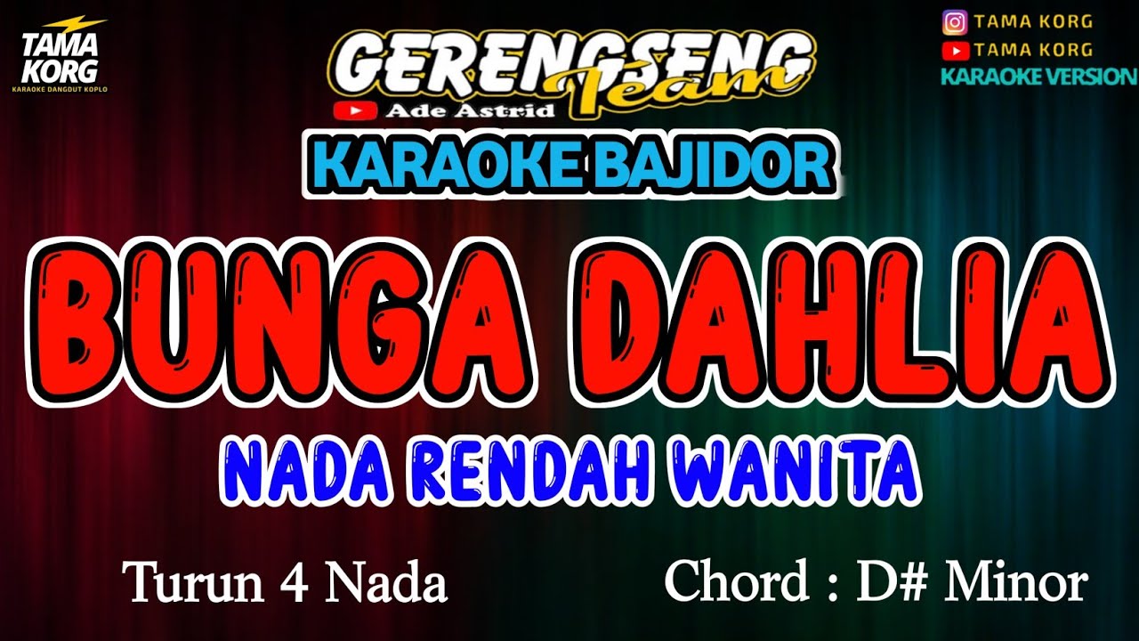 BUNGA DAHLIA KARAOKE!! ADELLA | VERSI BAJIDOR