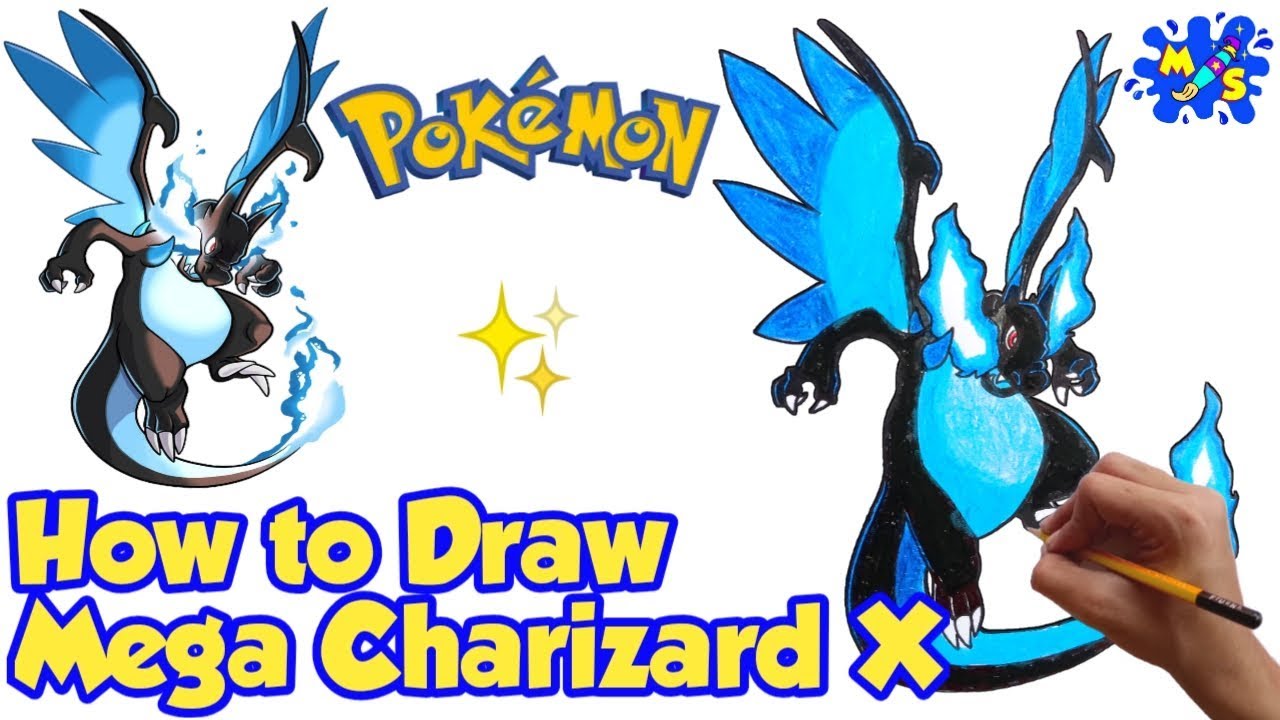 How to Draw Mega Charizard X Pokemon | Easy Step by Step drawing
