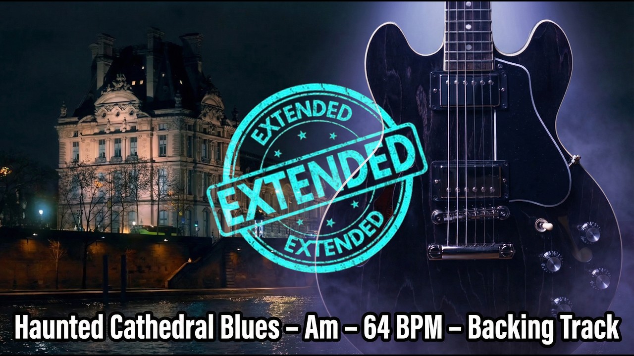 Slow Blues Backing Track in Am | Haunted Cathedral Blues Extended Guitar Jam | 64 BPM