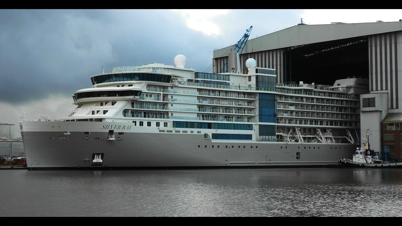 4K Silver Ray Das große Ausdocken des neuesten Luxus Schiff der Meyer Werft 25.02.2024