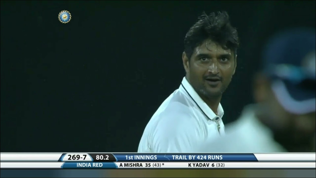 Duleep Trophy 2016 17🏆| India Red Vs India Blue🏏| Amit Mishra 65 Runs In 77 Balls🏆|
