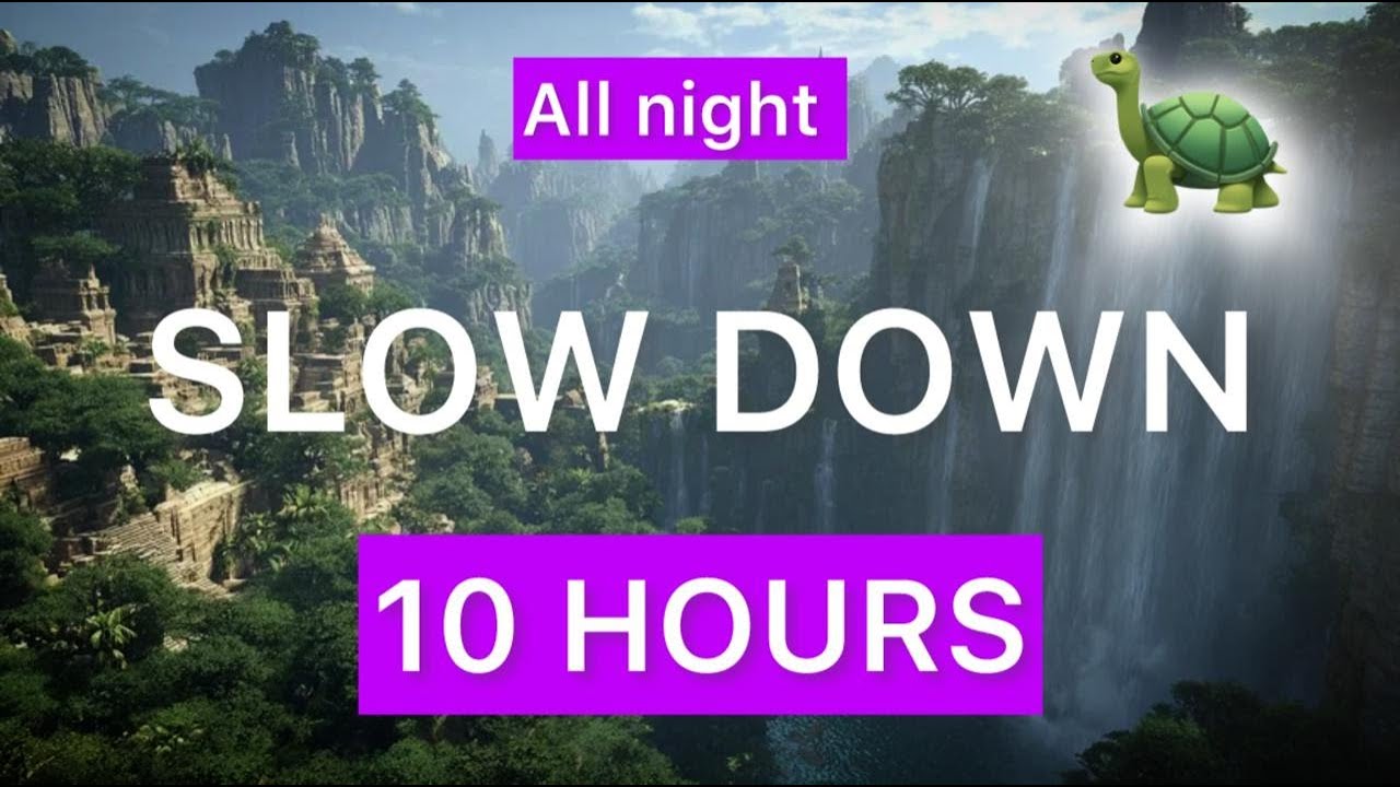Let Go and Sleep 🌊 Slow Waterfall Meditation Music | 10 Hours