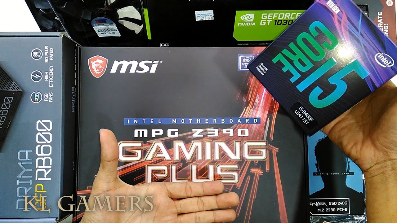 intel Core i5 9400F msi MPG Z390 GAMING PLUS GALAX Gamer SSD Nvidia GT1030 GAMING RIG 2019