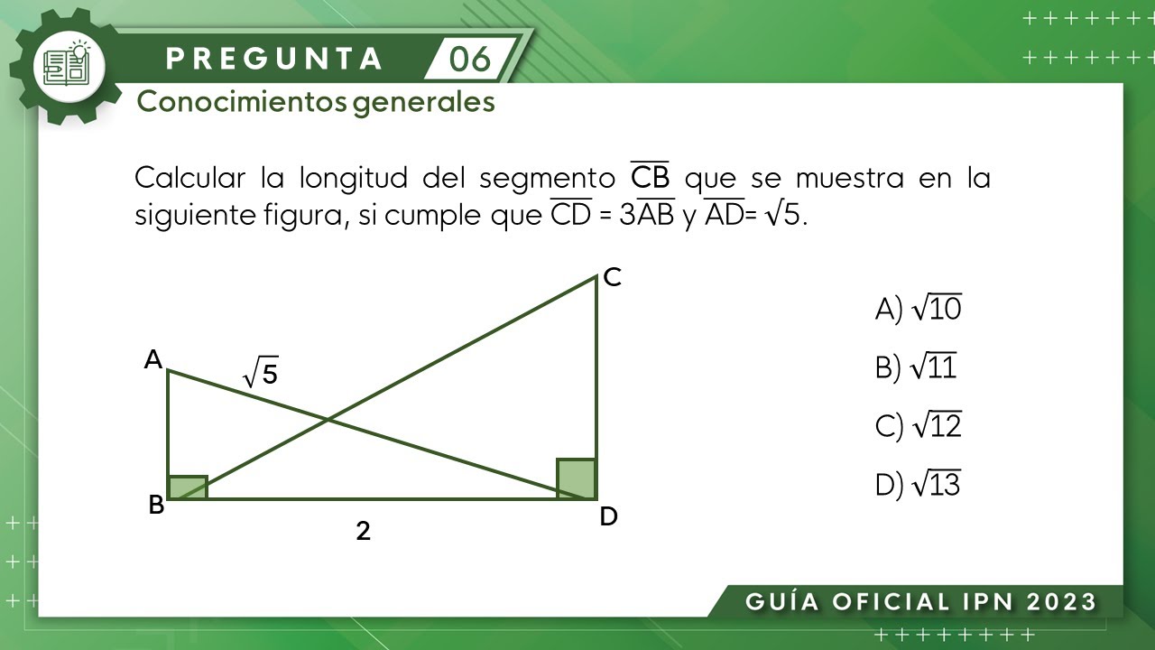 Guía IPN 2023 | Trigonometría Pregunta No. 06 | Conocimientos generales